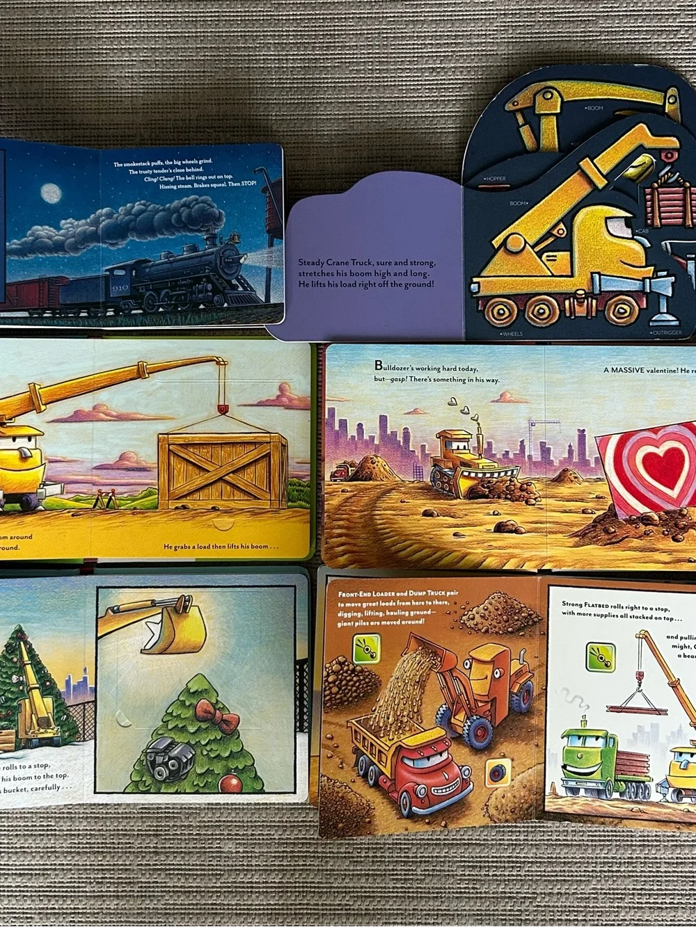 Construction Vehicles Board Book Set for Kids